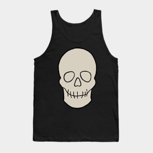 Simply Spooky Collection - Skull - Bone White and Bat Black Tank Top